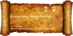 Konecsny Henrietta névjegykártya